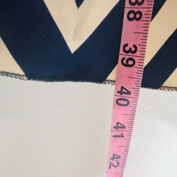 Shein Navy Blue Nude Chevron Print Maxi Dress Cutout Top Sz XS/2 Vacation Resort - Picture 6 of 8